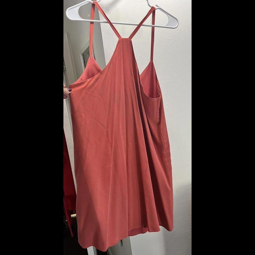Joie Mitsou Silk Sleeveless Mini Slip Dress Coral Size L EUC - Picture 6 of 9